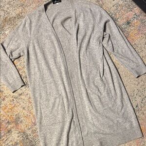 NAADAM Soft 100% Cashmere Gray Women's Long Cardigan 3X